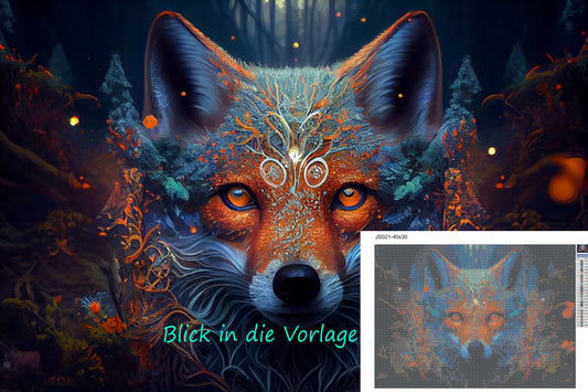 Diamond Painting Kit 40x30 cm Kleiner Fuchs Eckige Steinchen